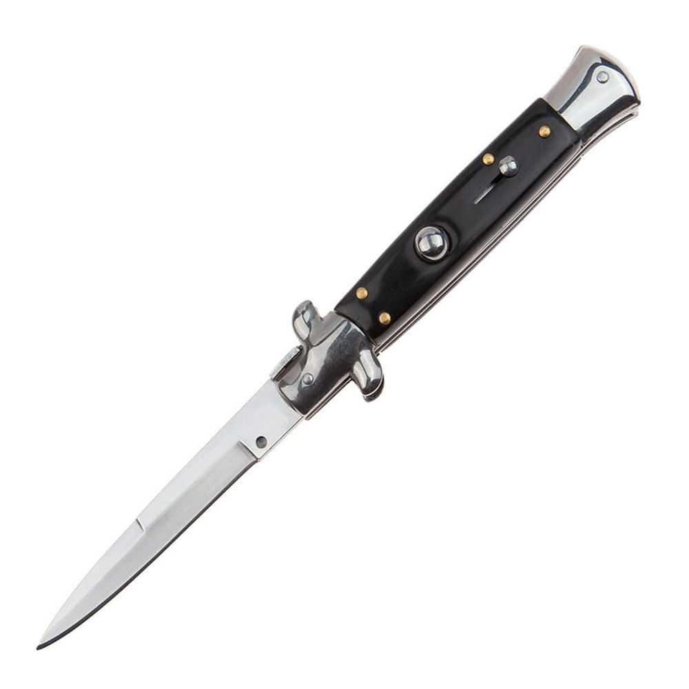 Set 2 briceaguri automate vanatoare IdeallStore®, Italian Blade, Stiletto, otel inoxidabil, negru - imagine 16